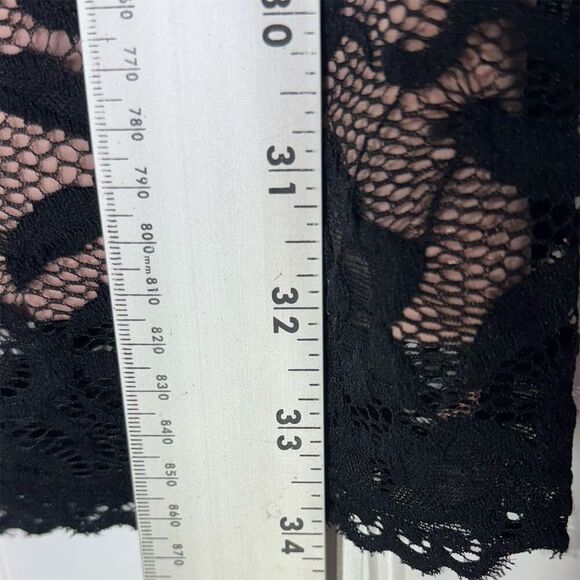 Lace Bodycon Mini Dress Black Nude L NWT Goth Glam - Picture 5 of 9
